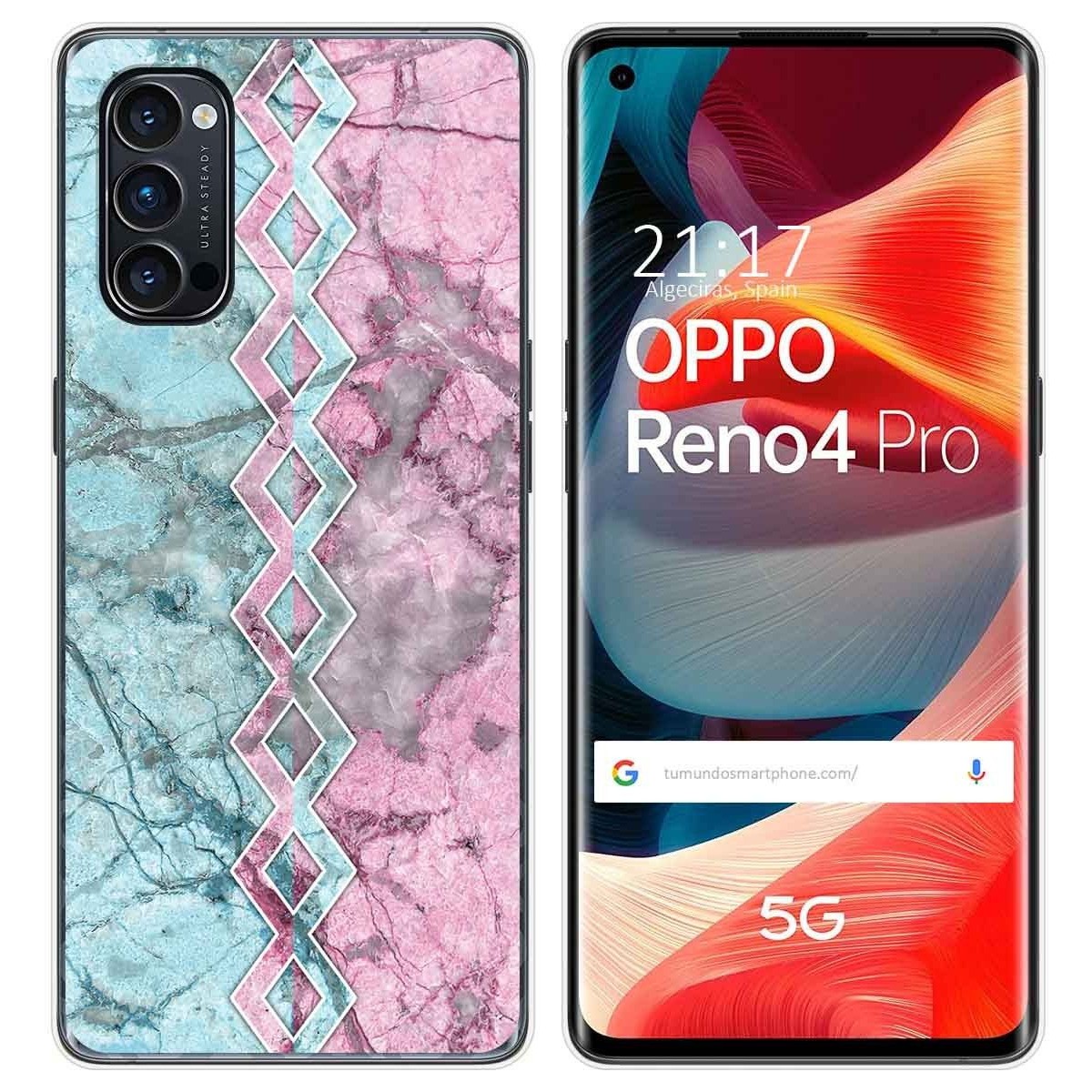 Tumundosmartphone Funda Gel Tpu para Oppo Reno 4 Pro 5G diseño Mármol 08 Dibujos