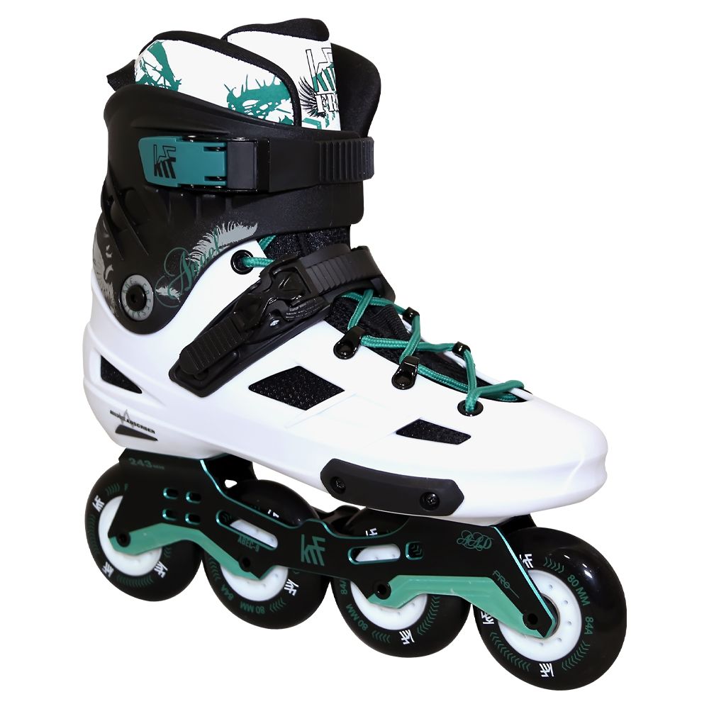 KRF The New Urban Concept  Patin 4 Ruedas de 80 mm Freeskate Angel  Blanco-Verde  Velocidad