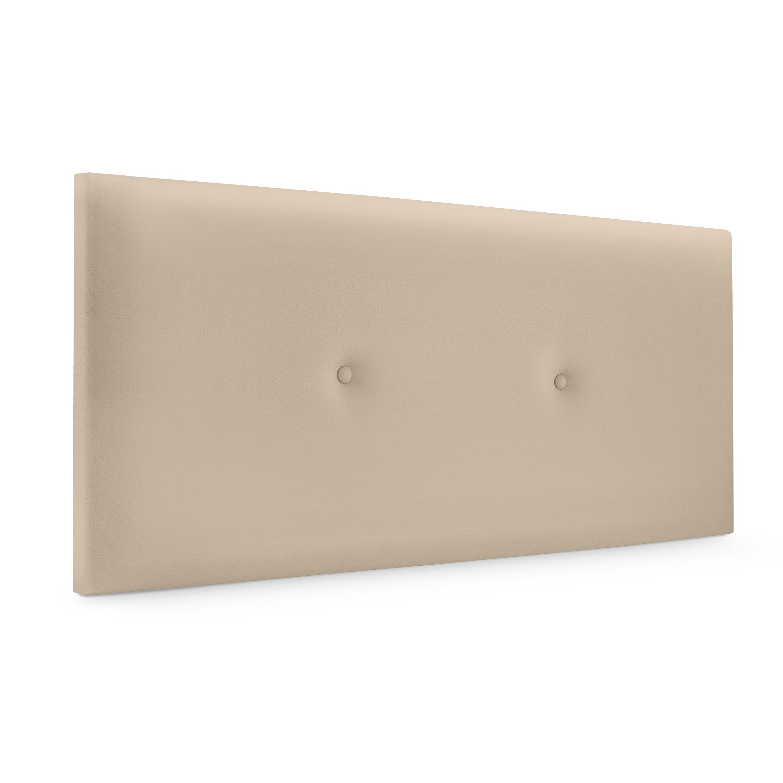 DHOME Cabecero de Polipiel o Tela Acualine Liso con Botones Tapizado Colores Cabezal Lujo Cama Dormitorio Moderno Acolchado (Beige Polipiel)