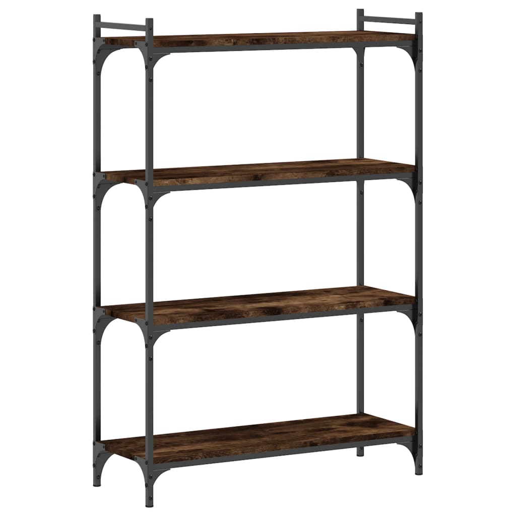 Vidaxl Librería 4 Estantes Madera Ingeniería 80x30x120 Cm Negro