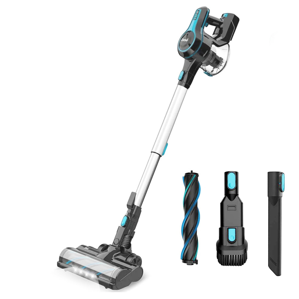 Escoba aspiradora sin cable Inse N5, aspiradora de cenizas potente de 12000pa 45 minutos en modo automático, aspiradora inalámbrica 6 en 1 anti-enredos para suelo/alfombra/pelo de animales