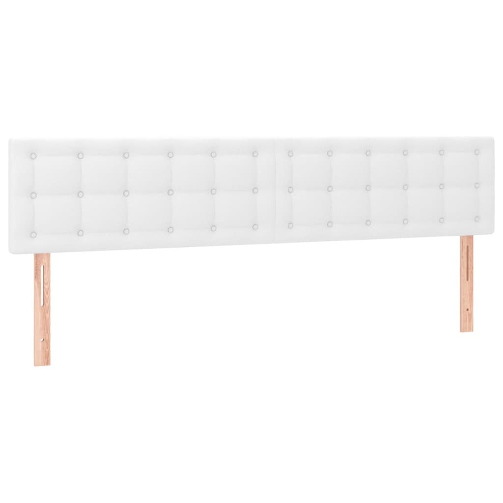 vidaXL Cabecero con LED cuero sintético blanco 160x5x78/88 cm