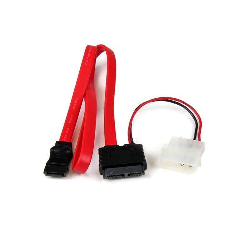 StarTech.com - Adaptador Cable SATA Slimline Línea Delgada 13 Pines a Molex Macho LP4 y SATA SLSATAF20