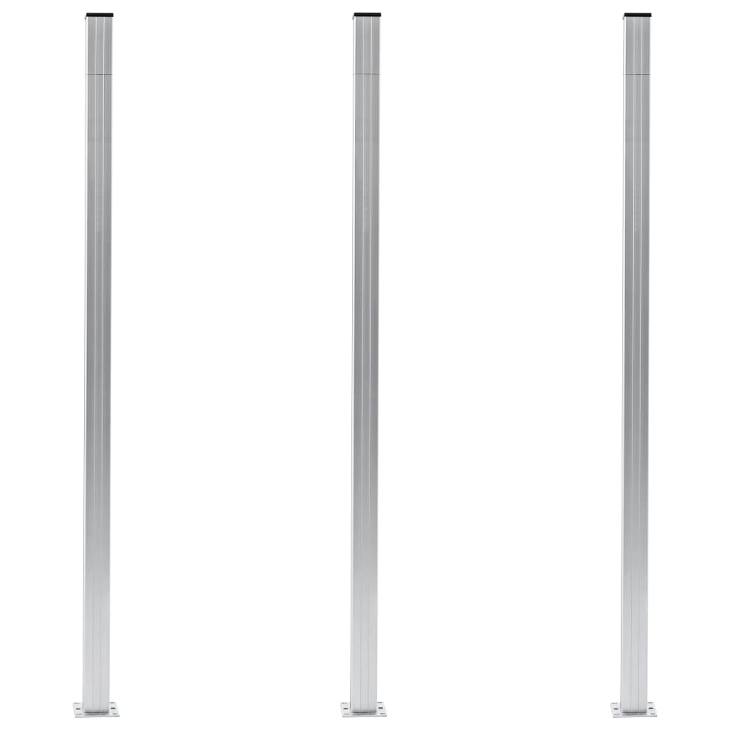 vidaXL 3x Postes de Valla Aluminio Flor Patio Panel Césped Separador Flexible Color Plateado,  Gris oscuro, y mas