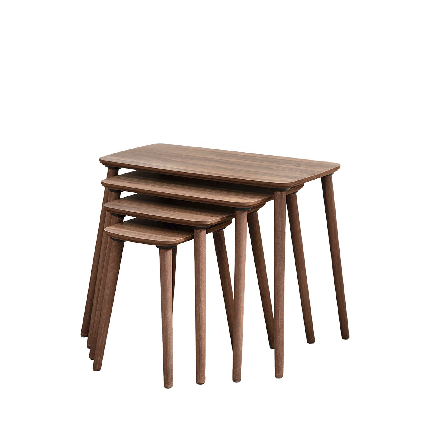 Habitat y Jardin - Mesa nido de madera "Luci" 4 piezas 70 x 40 x 55 cm - Nogal