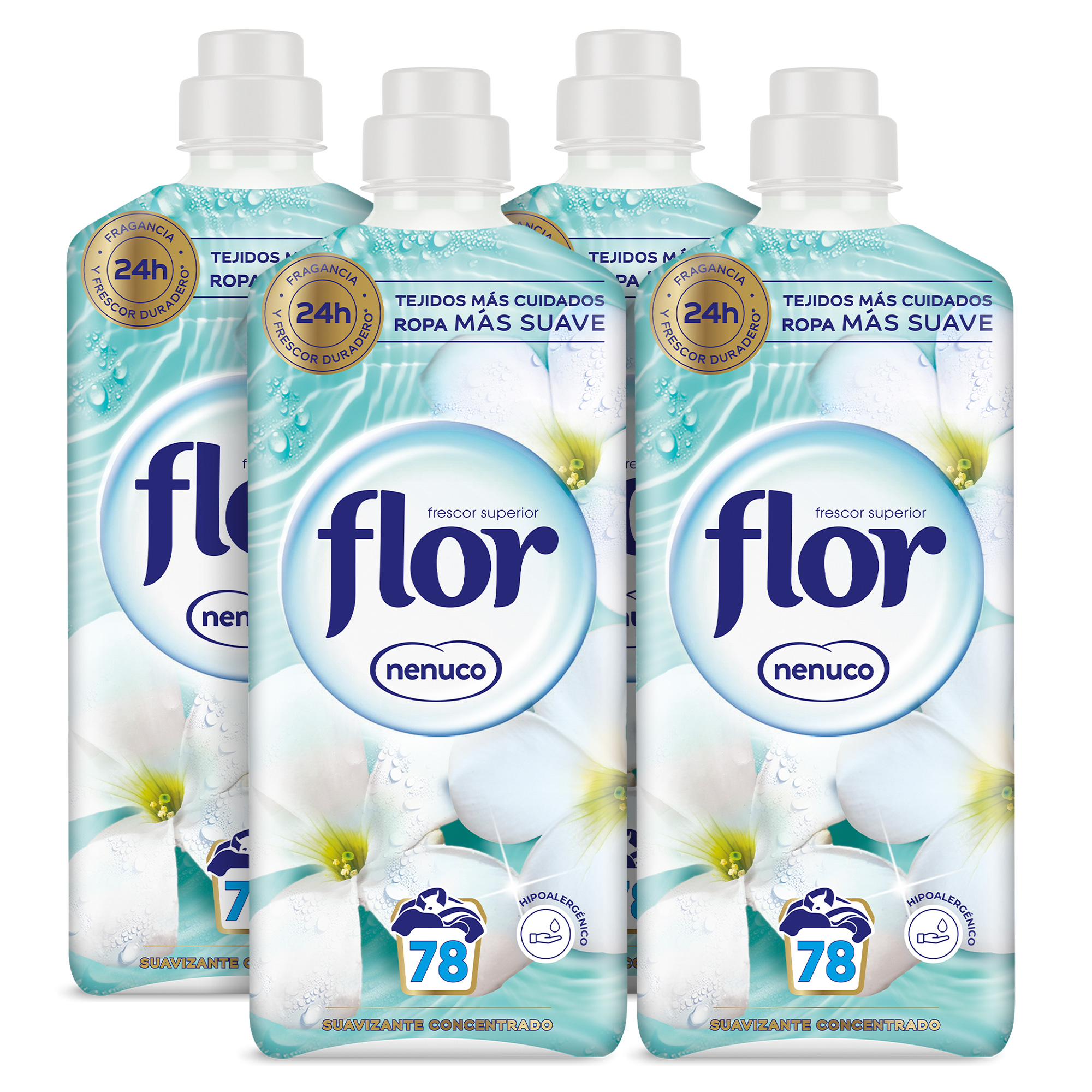Flor - Flor Nenuco Suavizante Concentrado para la ropa 312 lavados (4 botellas de 78 lavados)