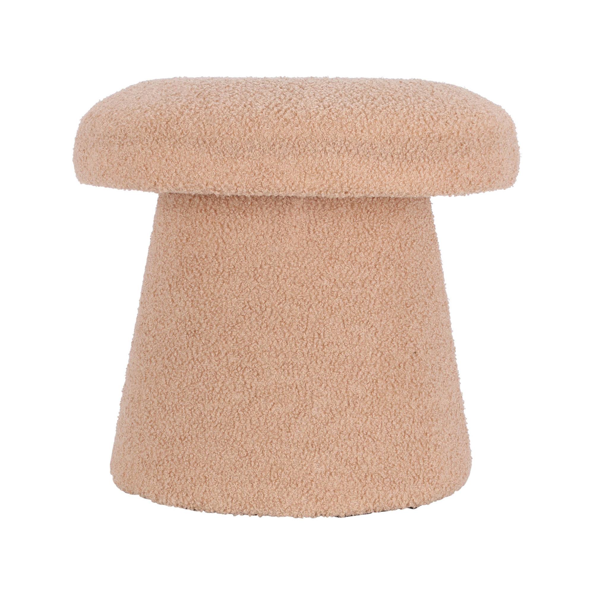 Well Home Taburete seta 'Teddy' beige Ø43x38cm