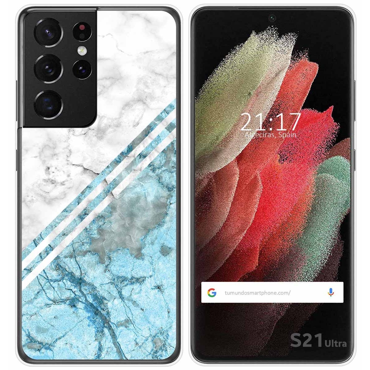 Tumundosmartphone Funda Gel Tpu para Samsung Galaxy S21 Ultra 5G diseño Mármol 02 Dibujos