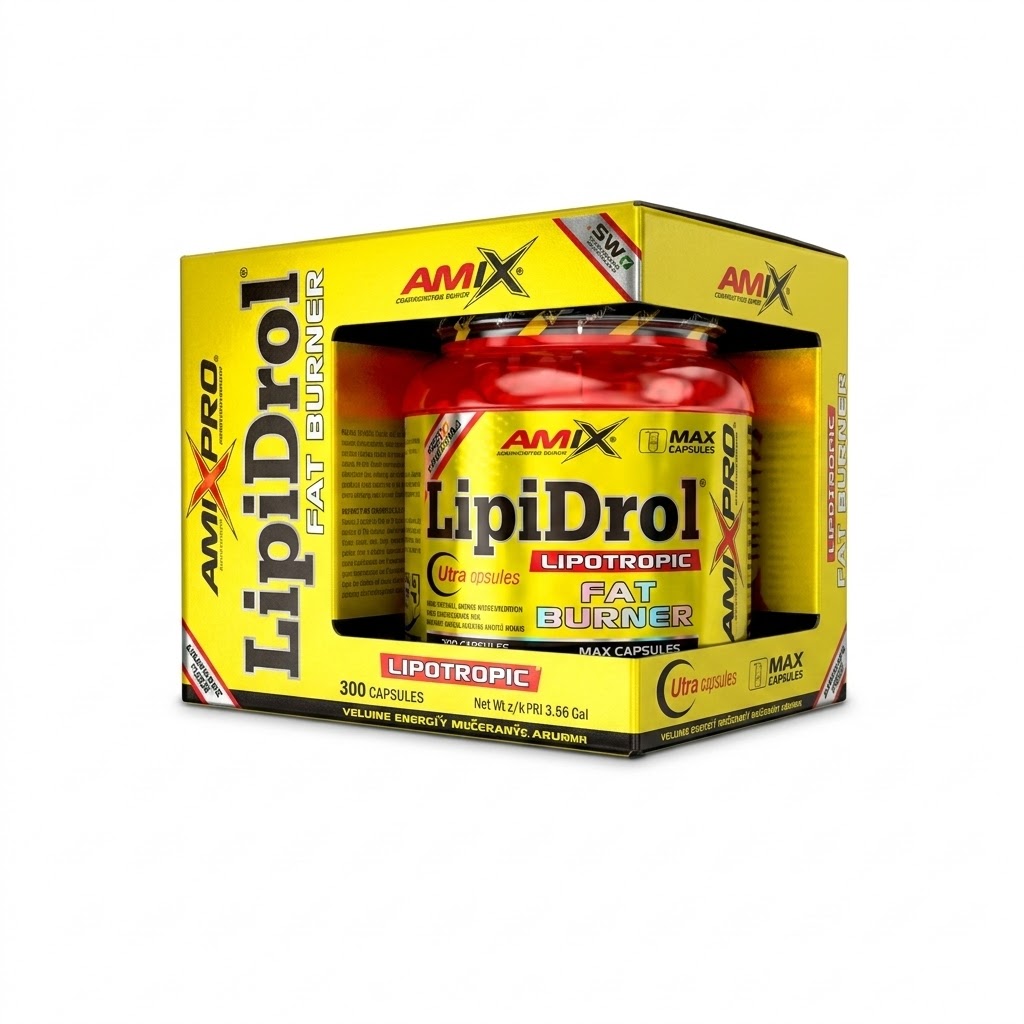 AmixPro Lipidrol Fat Burner 300 cápsulas - Complejo Lipotrópico Avanzado sin Estimulantes del SNC - Patente VitaCholine® e Inositol - Exportación Hepática de Triglicéridos