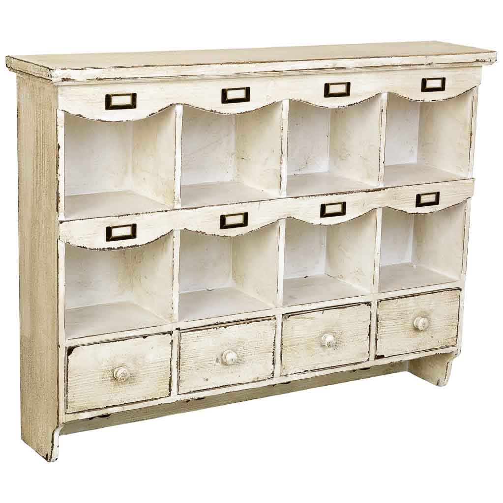 Wonderlust Deco - Estantería de madera beige 99,5x21,5x75h cm Beige 99,5x21,5x75h cm