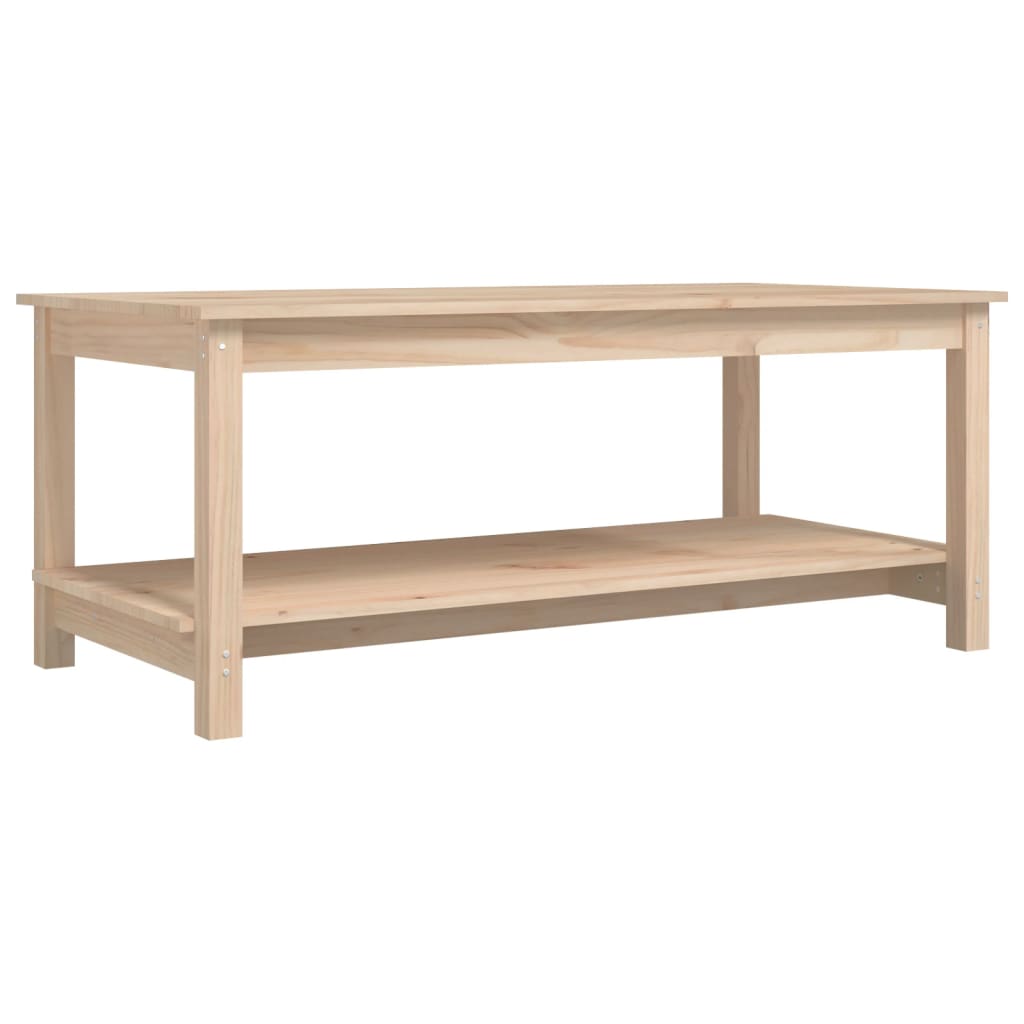 Vidaxl Mesa de Centro de Madera Maciza de Pino 110x55x45 Cm Natural