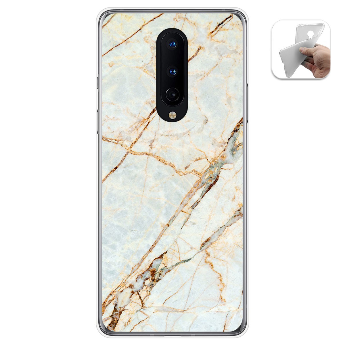 Tumundosmartphone Funda Gel Tpu para OnePlus 8 diseño Mármol 13 Dibujos