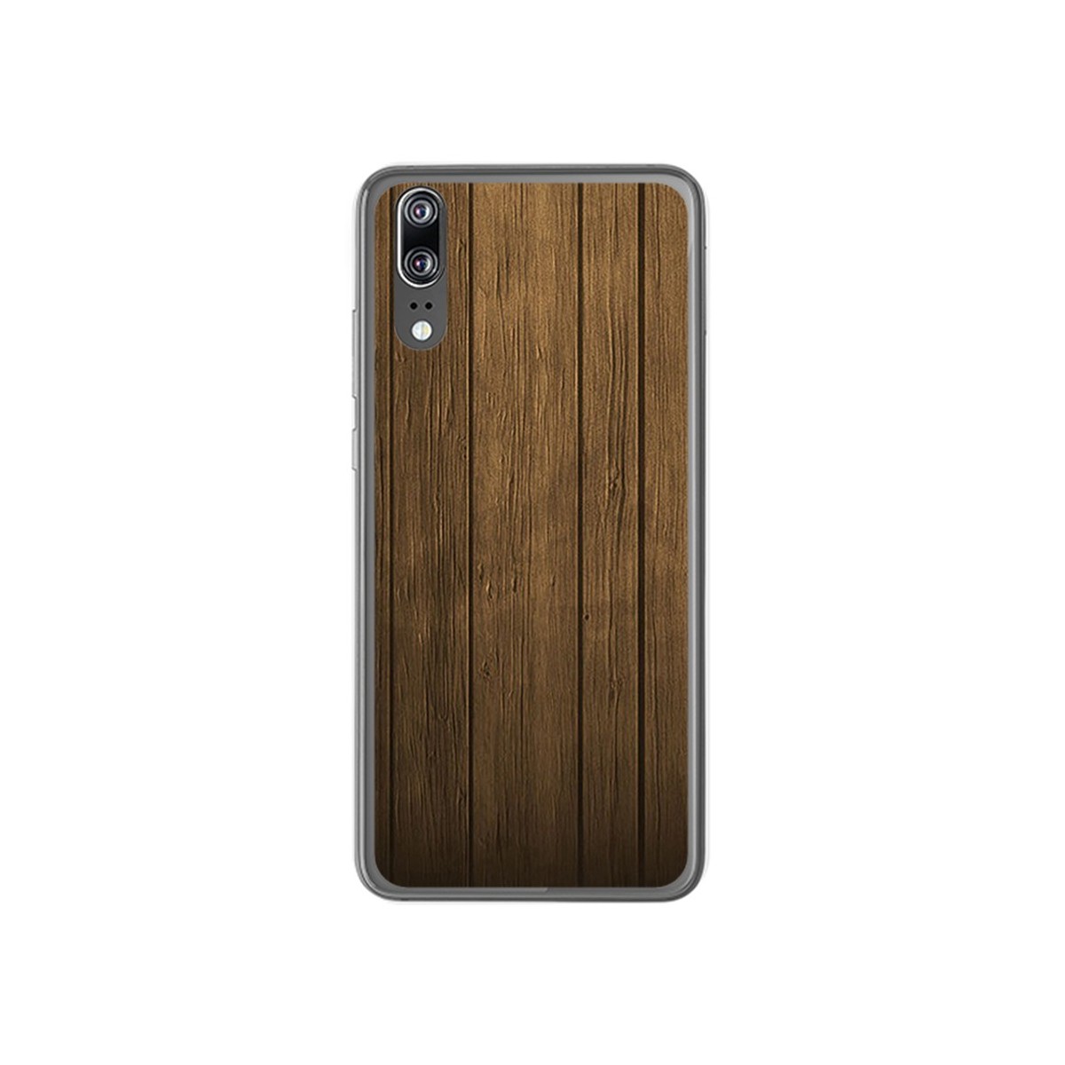 Tumundosmartphone Funda Gel Tpu para Huawei P20 Diseño Madera Dibujos