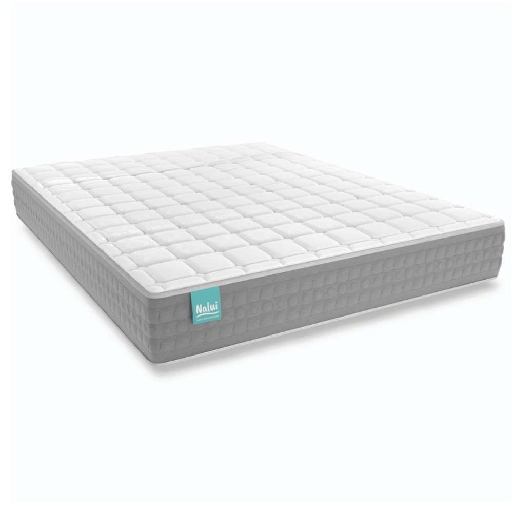 Nalui Colchón Viscoelástico Bernia Blanco ±26cm Reversible con Tejido Termorregulador. F. Media-Alta. Hecho en España