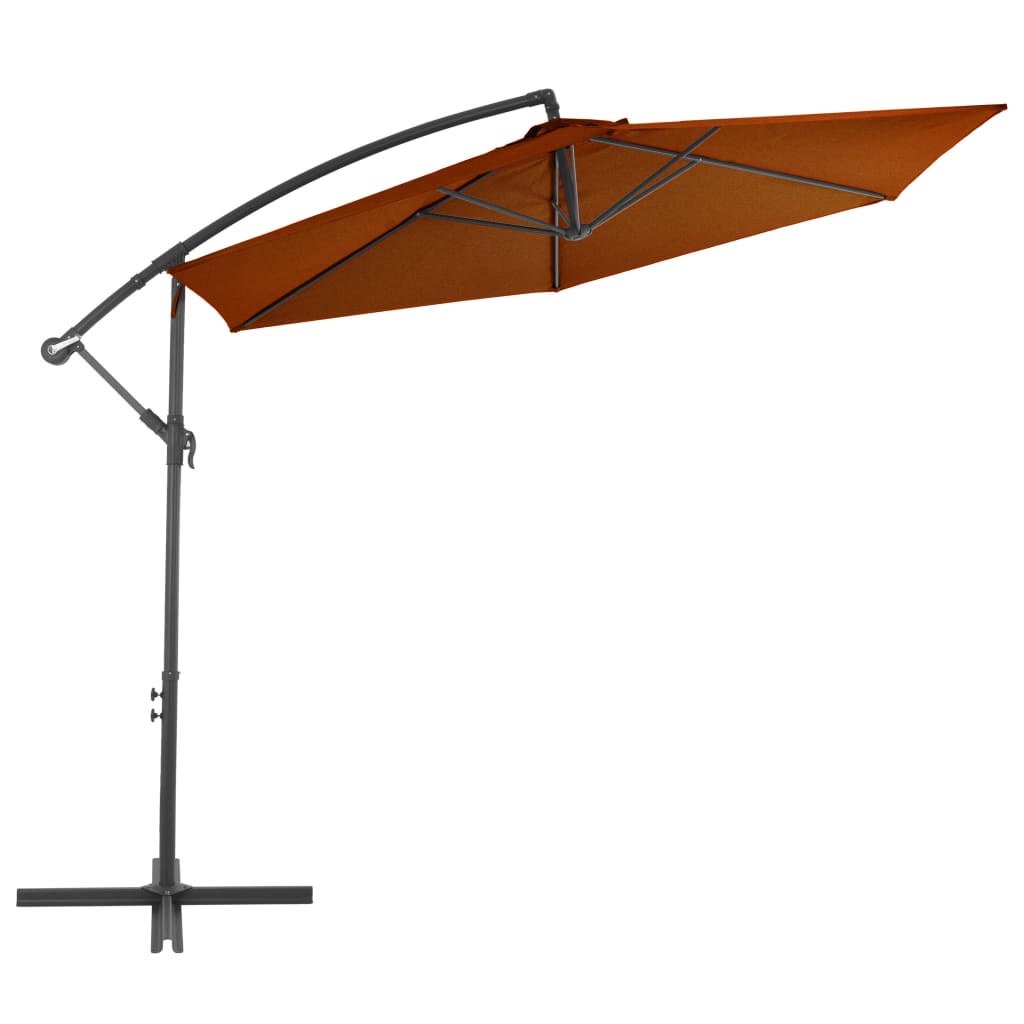 vidaXL Sombrilla voladiza con poste de aluminio 300 cm Color Antracita, Taupé, Verde