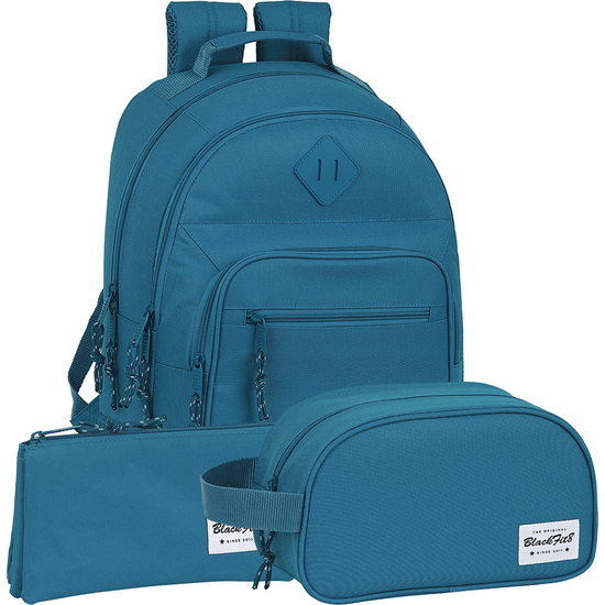 SAFTA - Pack 3 Piezas BLACKFIT8 EGEO Mochila- Estuche y Neceser BLACKFIT8 - Mochila- Estuche y Neceser Diseño Único y Licencia Oficial BLACKFIT8