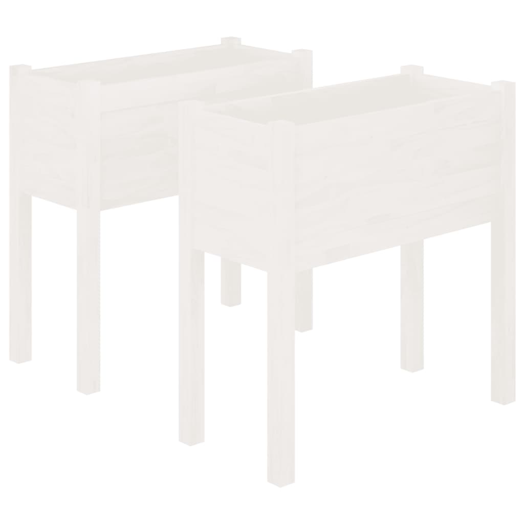vidaXL Jardineras 2 uds madera maciza de pino 70x31x70 cm Color Natural,  Blanco,  Gris y mas
