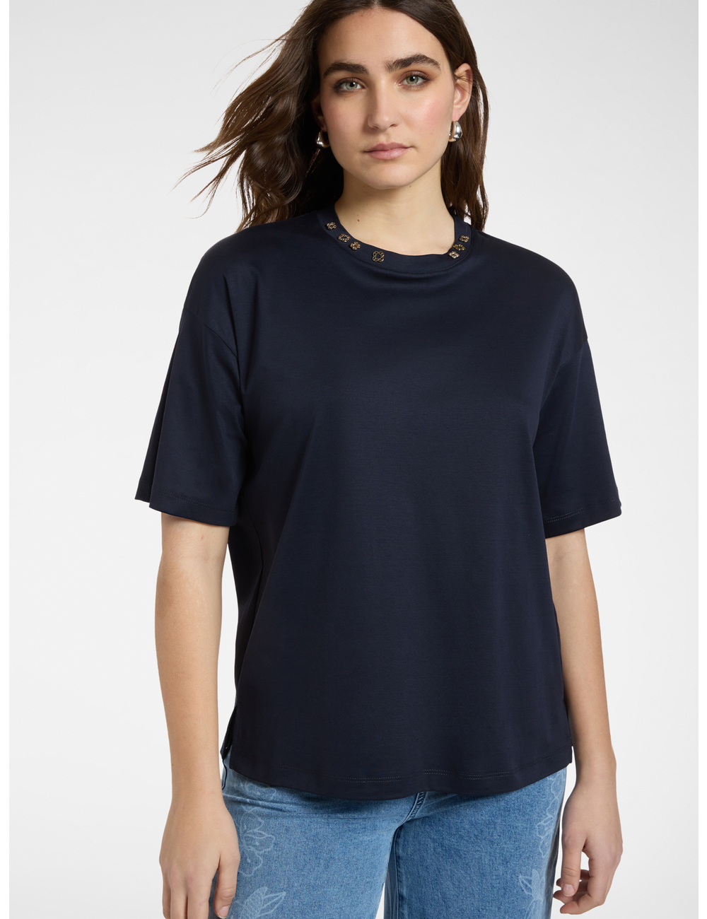 Elena Mirò - Camiseta con aplicaciones Monogram