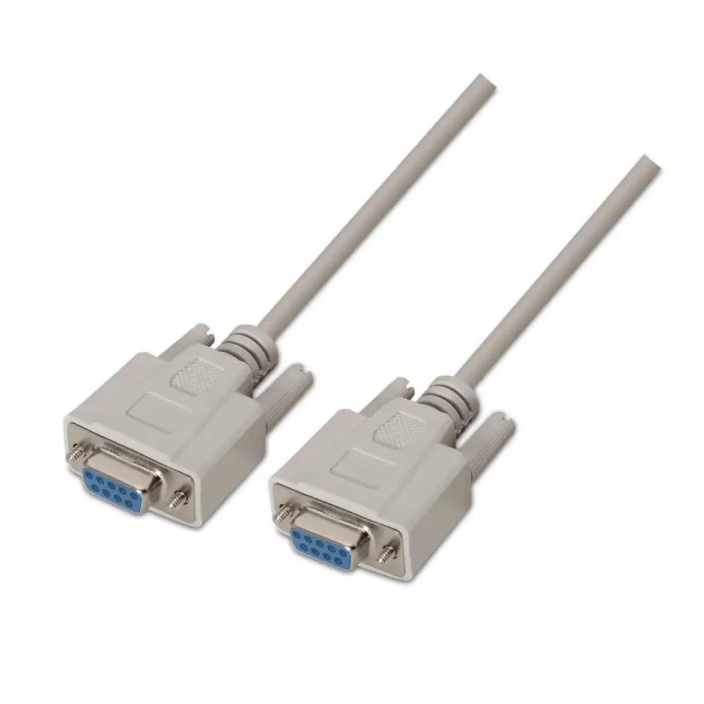 Cable serie RS232 AISENS A112-0066 DB9 Hembra a DB9 Hembra 1.8m Beige hasta 1.6Mbps