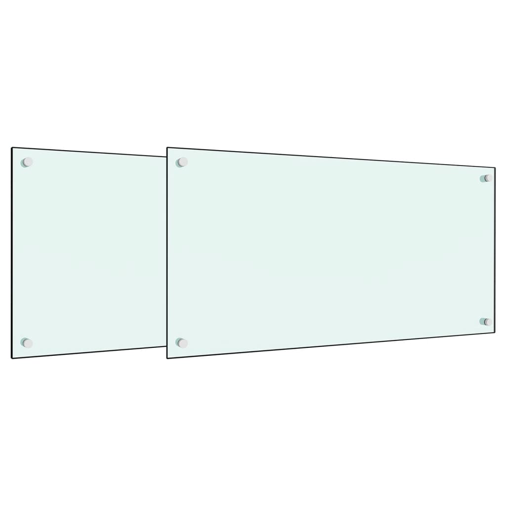 vidaXL Salpicaderos cocina 2 uds vidrio templado 80x50 cm Color Transparente,  Blanco,  Negro y mas