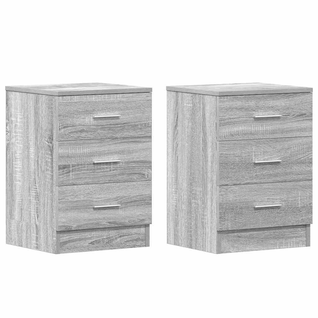 vidaXL Mesitas de noche 2 uds madera gris Sonoma 38x35x56 cm