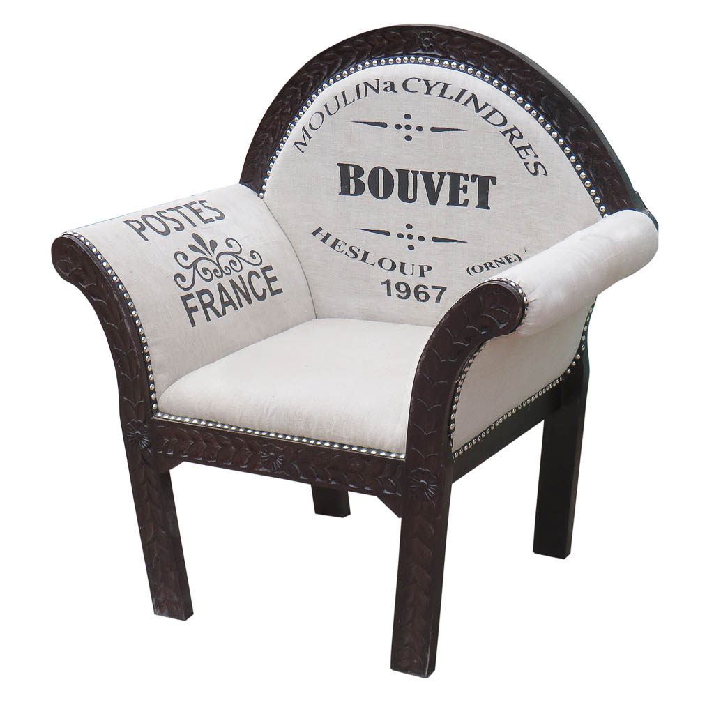 WANDERLUST DECO Sillón tapizado blanco 89x61x100h cm