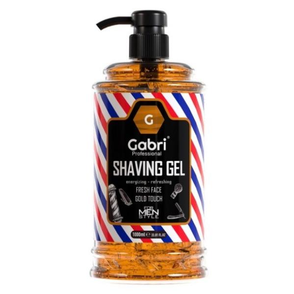 Gabri Professional Shaving Gel 1000 ml Gold Blue Ice Touch Transparent - Experiencia De Afeitado Suave e Hidratante - Fresh Active Easy, Refreshing