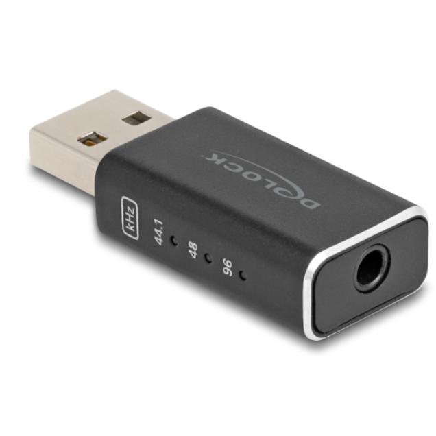 DeLOCK 68001 cambiador de género para cable USB 2.0 Type-A 3.5 mm 4 pin Negro