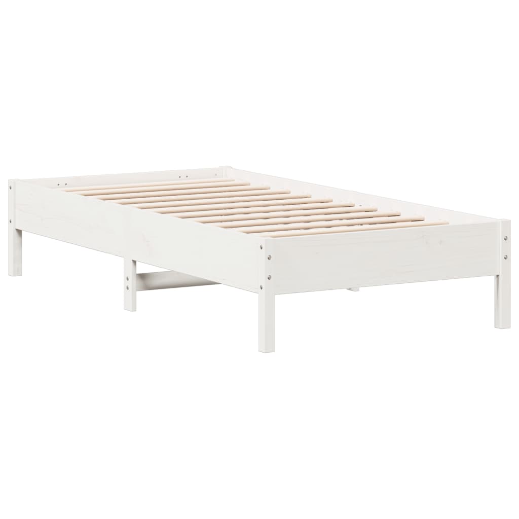 vidaXL Estructura de cama sin colchón madera maciza blanca 90x190 cm