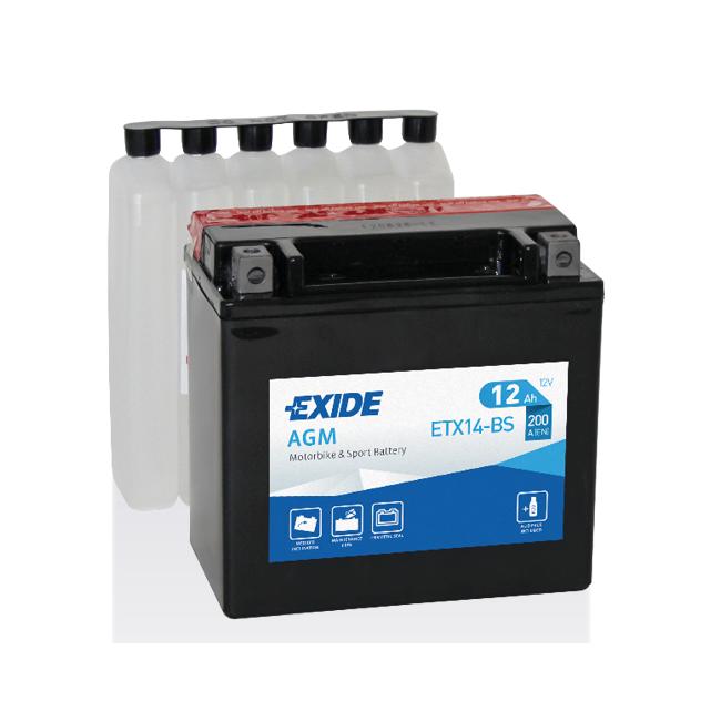 Batería Tudor YTX14-BS para moto AGM Hermética Exide