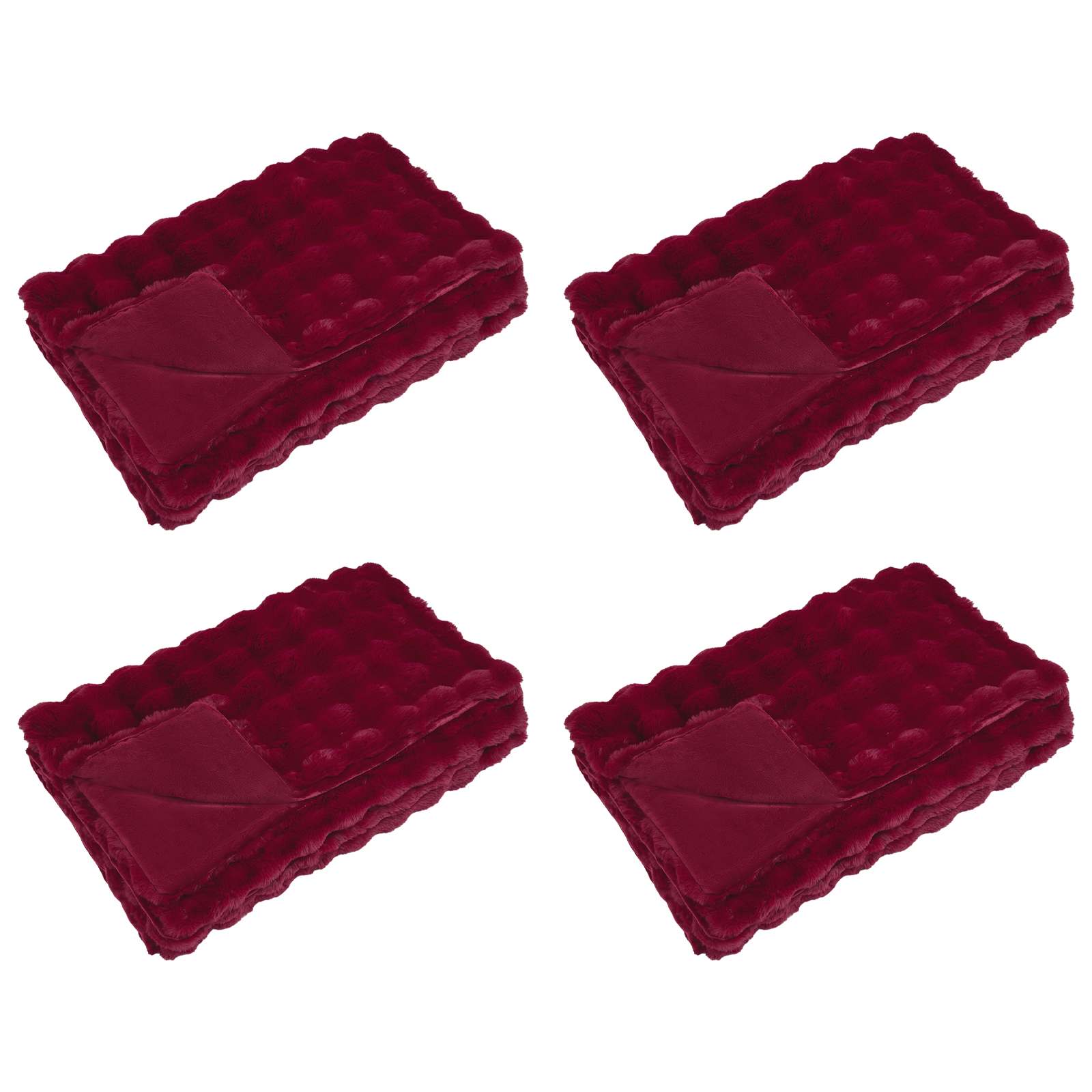 vidaXL Manta de de conejo sintético antideslizante Olite 4 pcs