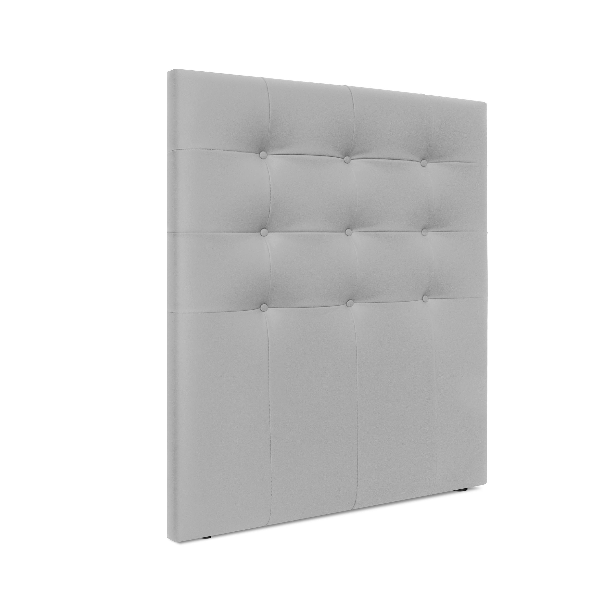 DHOME Cabecero Capitoné hasta el Suelo Cabezal 8cm tapizado ACUALINE Tela y Polipiel para Cama Dormitorio (Gris Claro Polipiel)