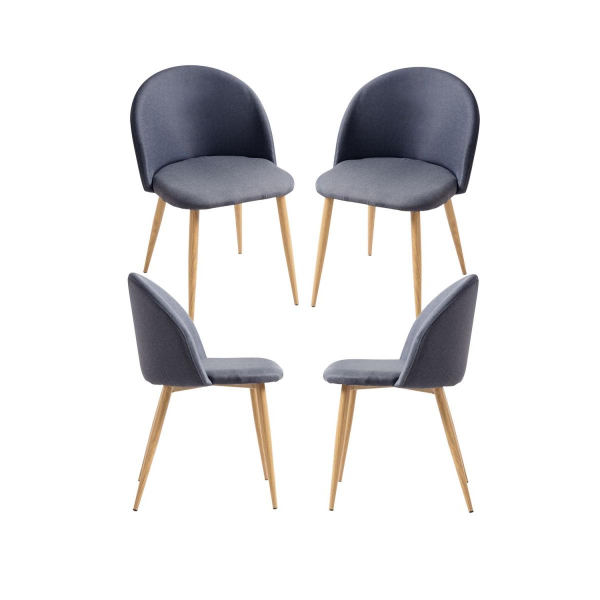 Regalos Miguel - Packs Sillas Comedor - Pack 4 Sillas Vint Tela - Gris claro