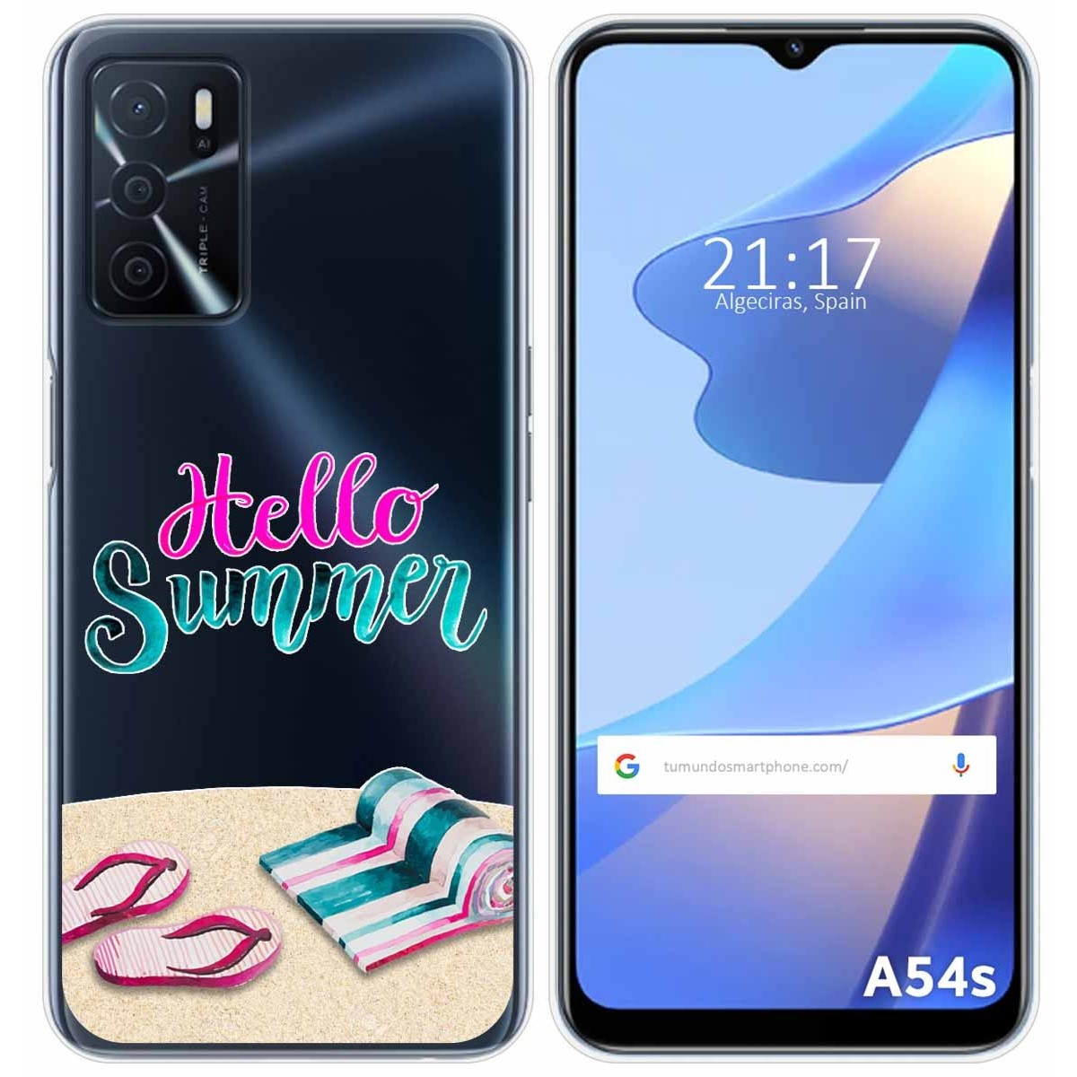 Funda Silicona Transparente para Oppo A54s diseño Summer Dibujos