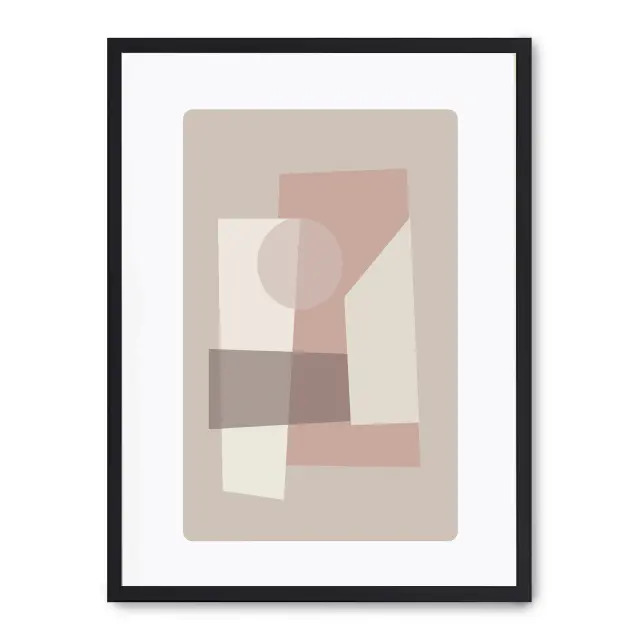 Cuadro abstract forms 30x40cm, Póster impreso en papel de primera calidad de 180gr, montado sobre marco de madera MDF acabado en negro., Arte - Pinturas
