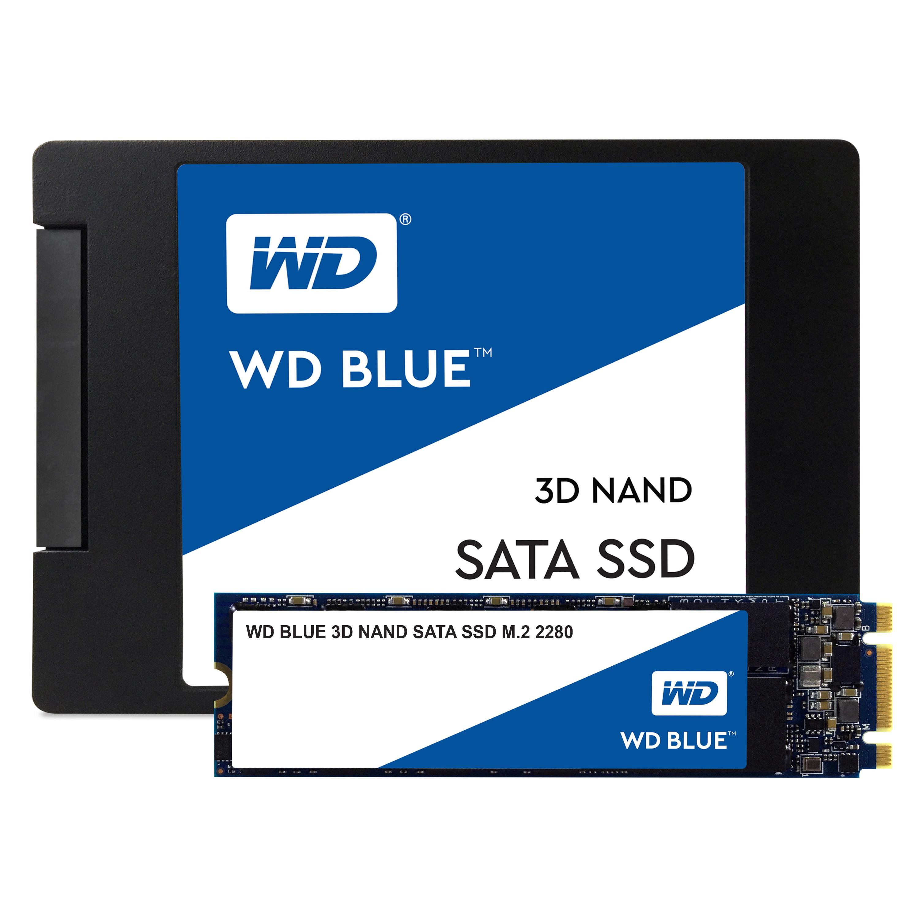 Western Digital WDS250G2B0B WD Blue 3D NAND Internal SSD M.2 SATA, 250 GB - Black