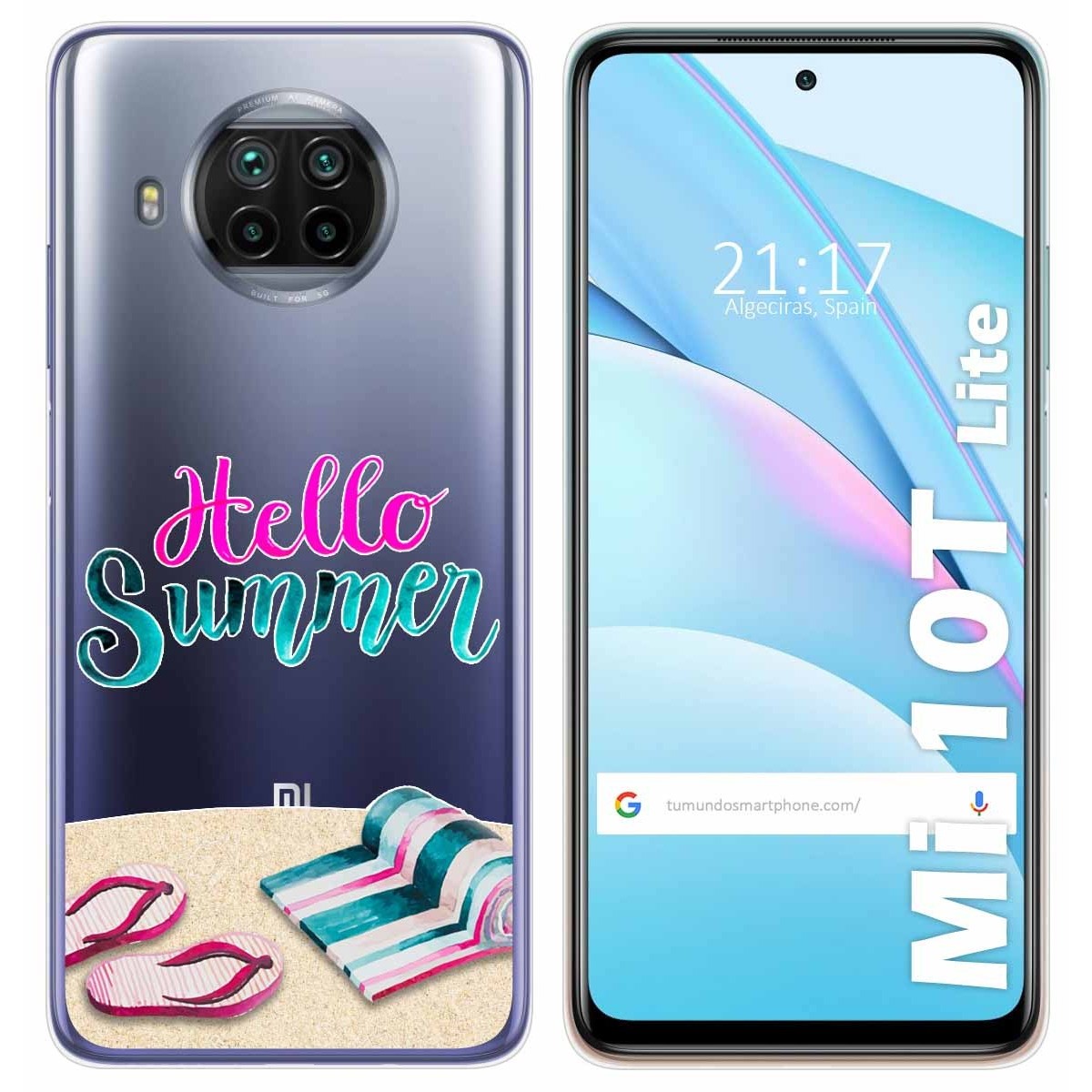 Tumundosmartphone Funda Gel Transparente para Xiaomi Mi 10T Lite diseño Summer Dibujos