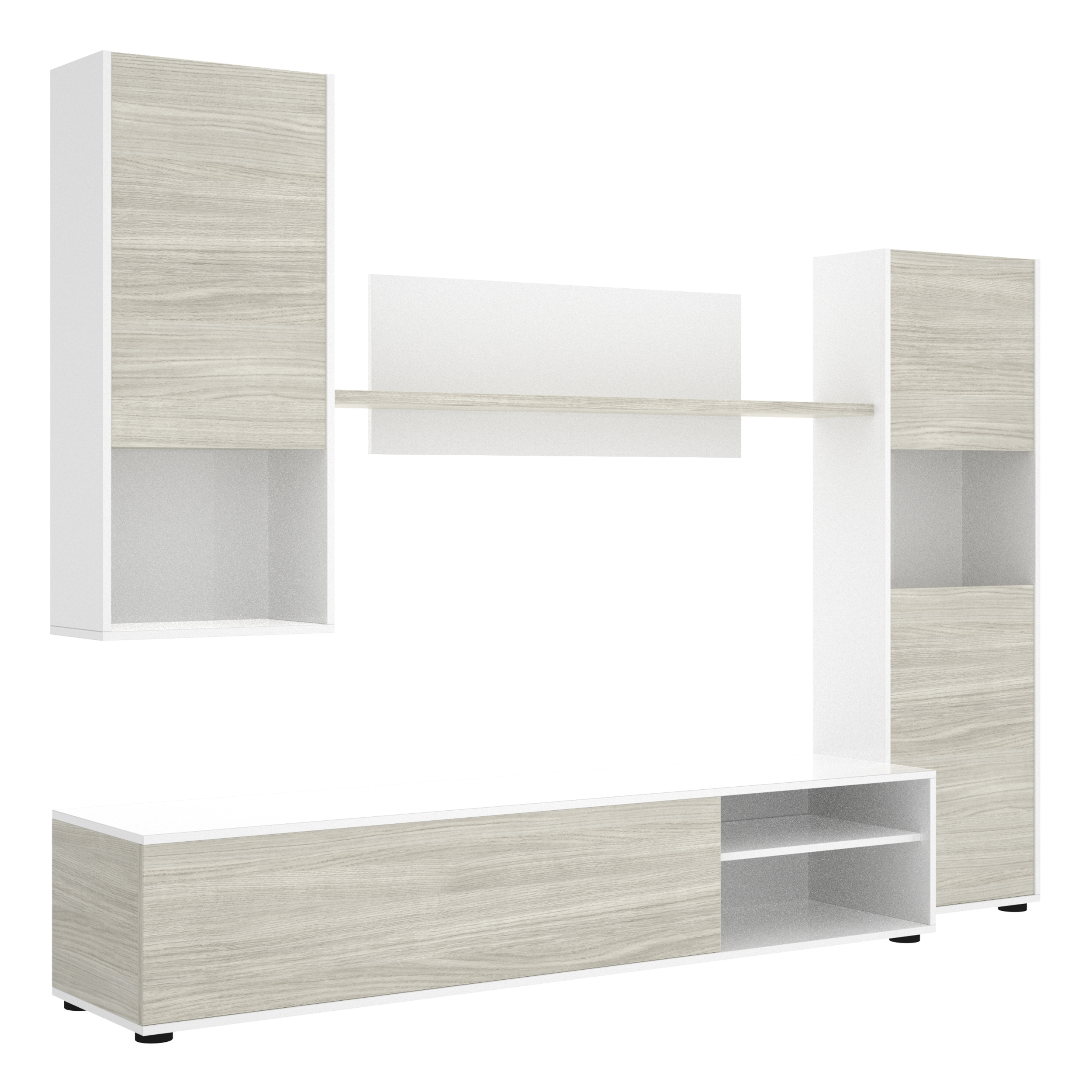 Conjunto muebles de salón Dekit NESS 4 Blanco Natural