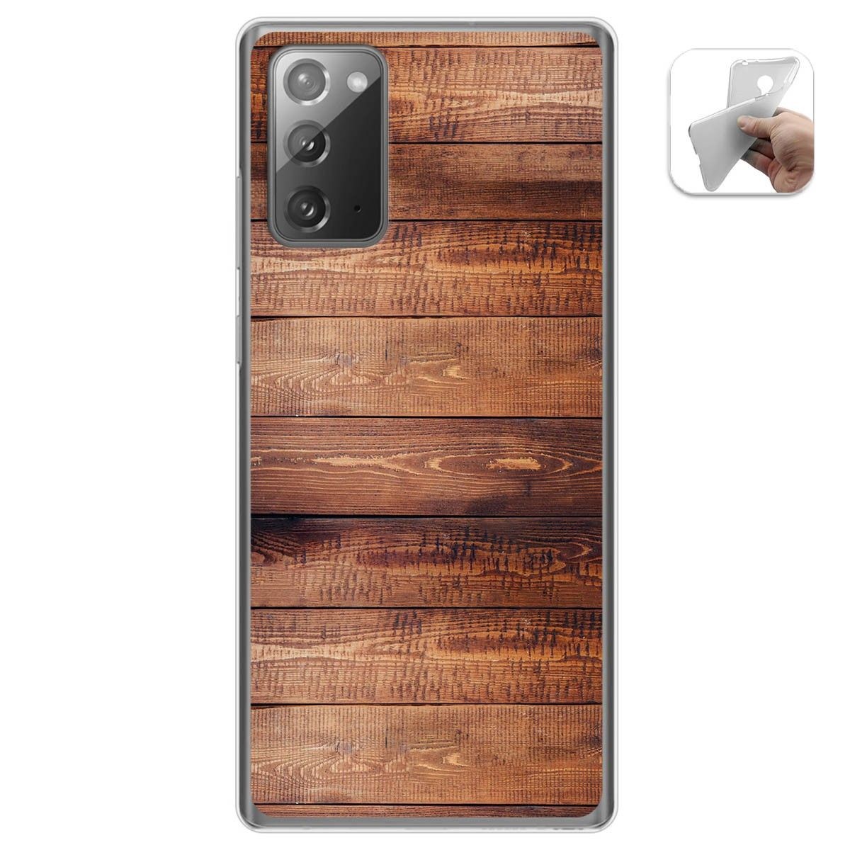 Tumundosmartphone Funda Gel Tpu para Samsung Galaxy Note 20 diseño Madera 02 Dibujos