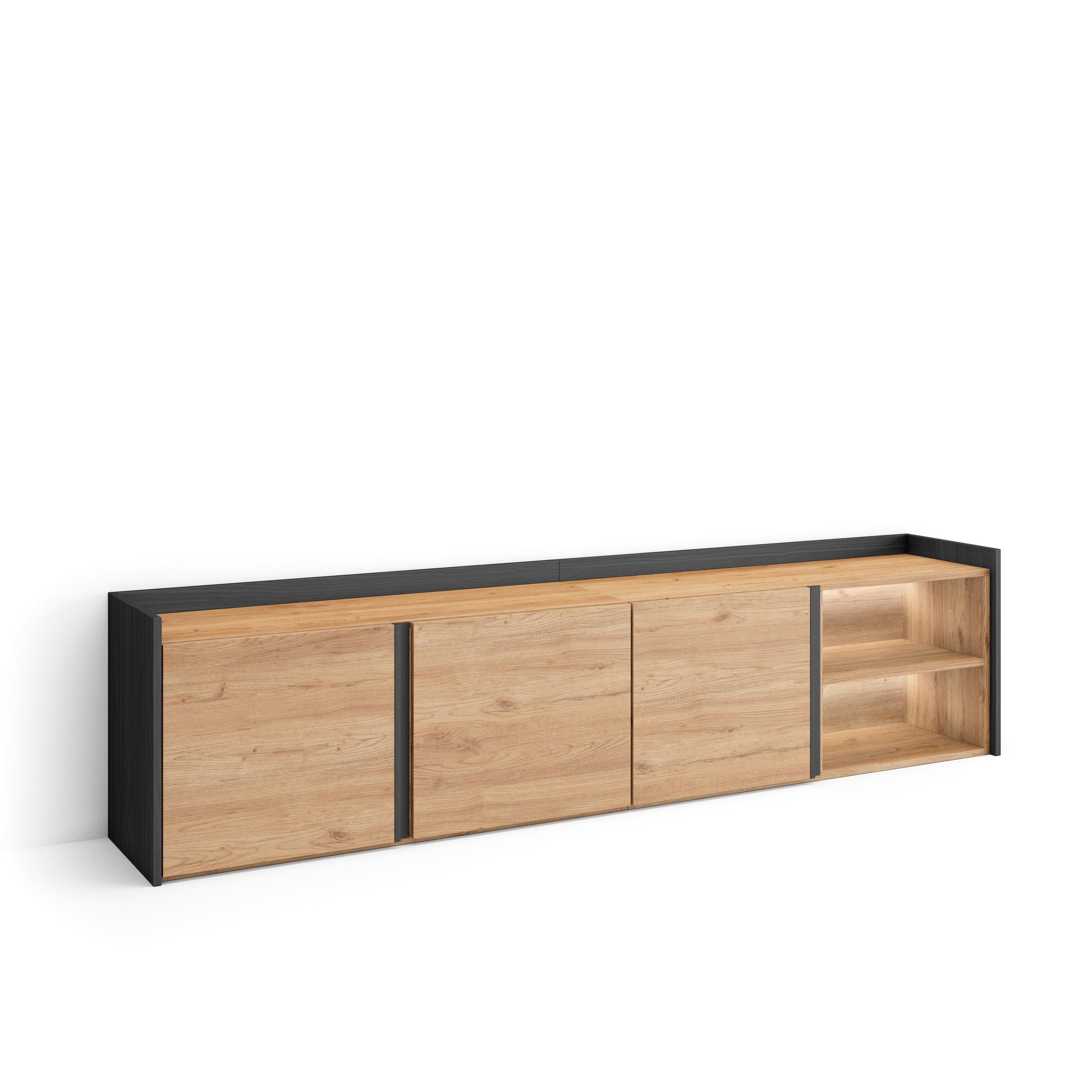 Mueble TV, Televisión, 207x35x50cm, Para TV hasta 80", LED