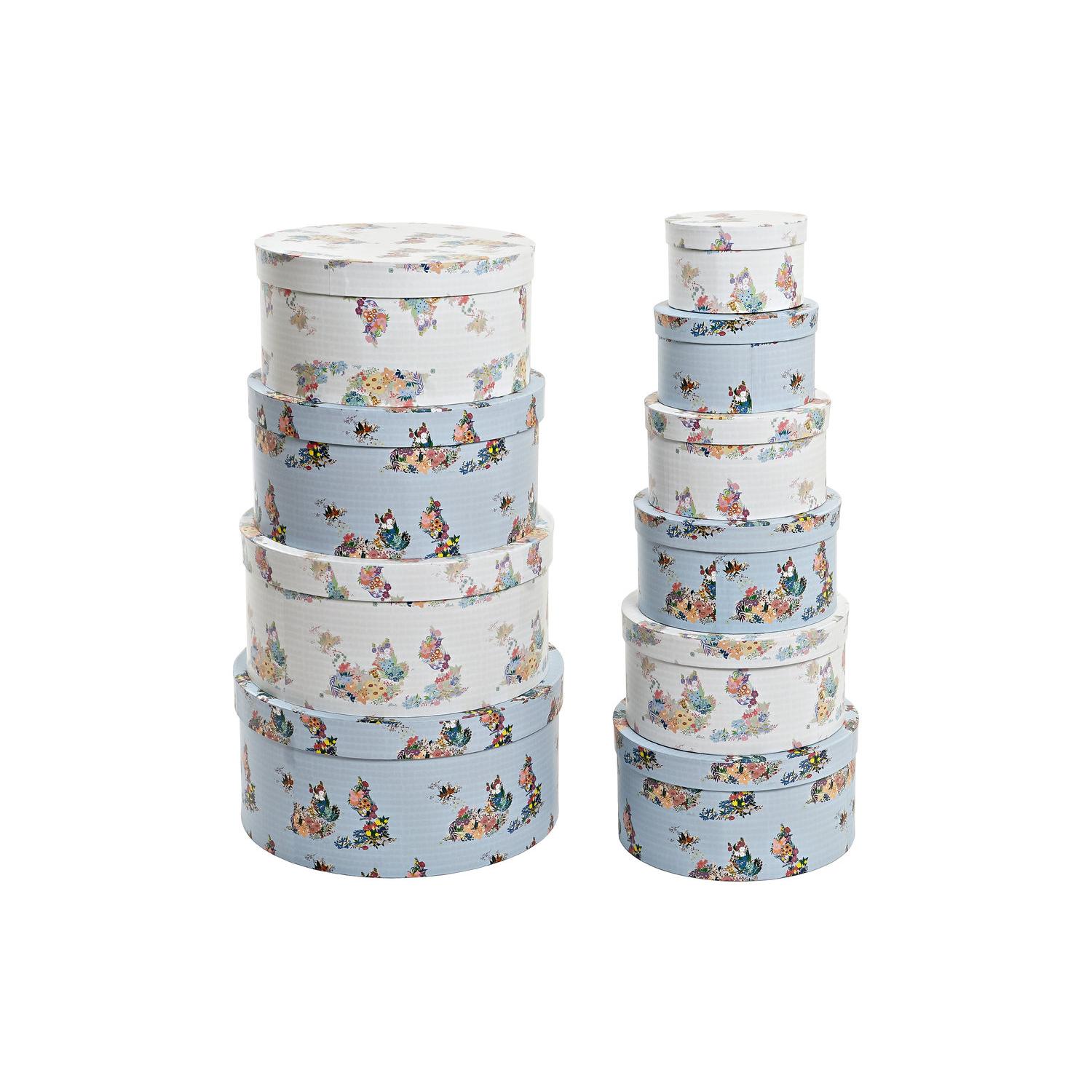CAJA SET 10 CARTON 37,5X37,5X18 REDONDA AZUL CG200399 - EL MEJOR COMPLEMENTO PARA TU HOGAR FIJALO