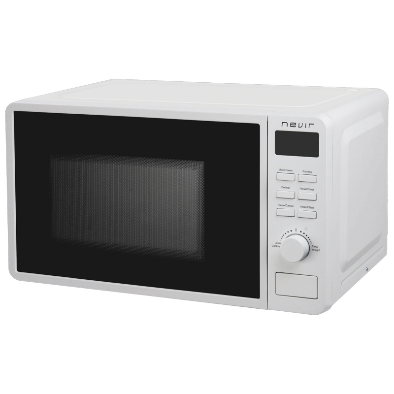 Microondas 20 Litros 700w Nevir Nvr-6307md Color Blanco, Pantalla Digital