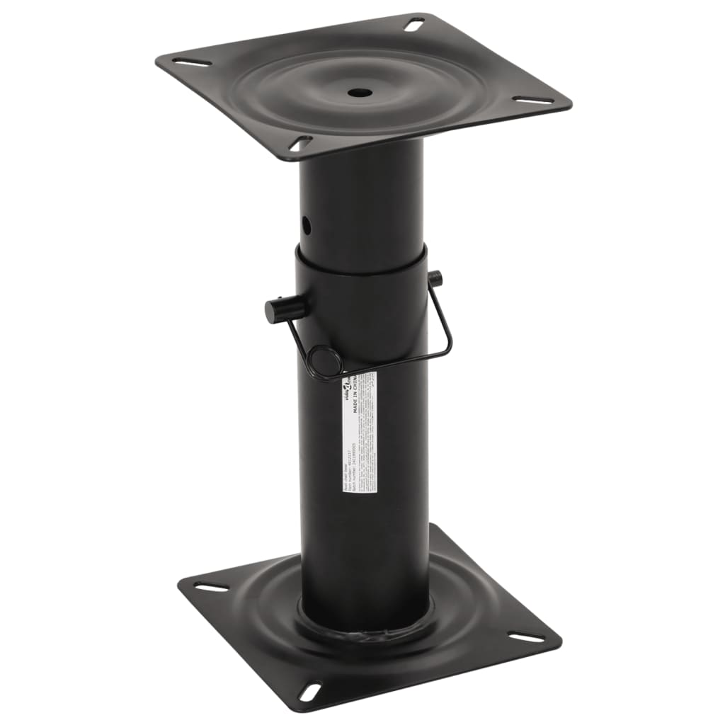 vidaXL Pedestal para asiento de barco acero negro Dimensiones 18 cm, 33 cm, 28-45.5 cm