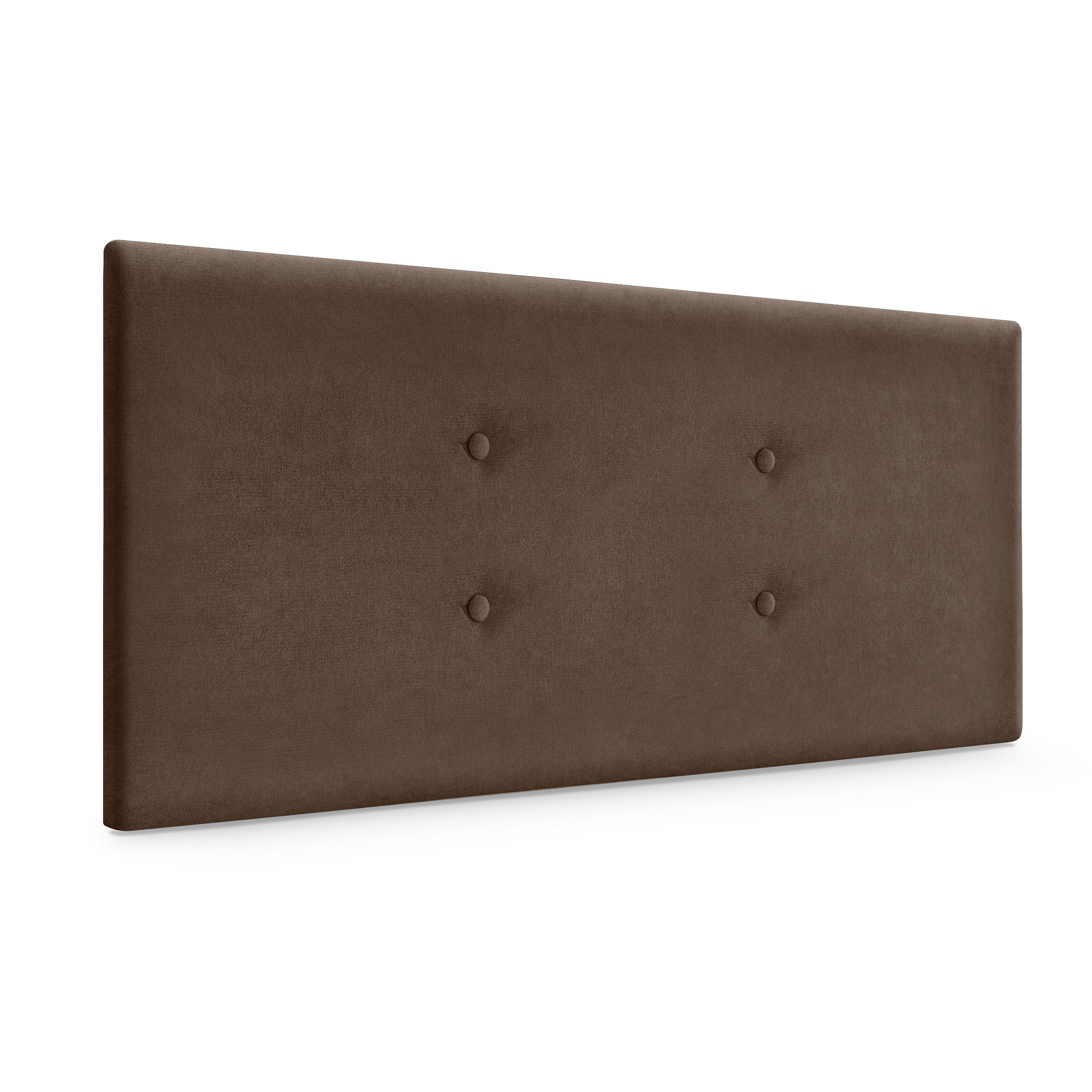 DHOME Cabecero de Polipiel o Tela Acualine con 2 Hileras de Botones Colores Cabezal Tapizado Cama Lujo (Marrón Tela)