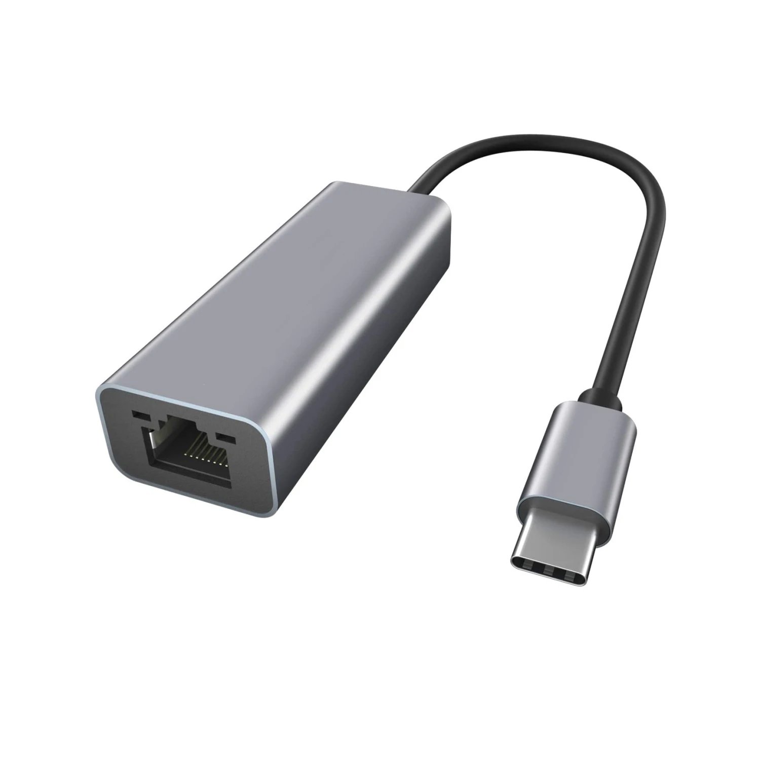 Ewent - Adaptador USB-C a RJ45 EW9818 para conexión Ethernet estable, hasta 5 Gbps, Plug and Play, gris