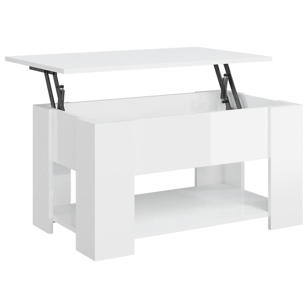 Vidaxl Mesa de Centro de Madera de Ingeniería 79x49x41 Cm Blanco