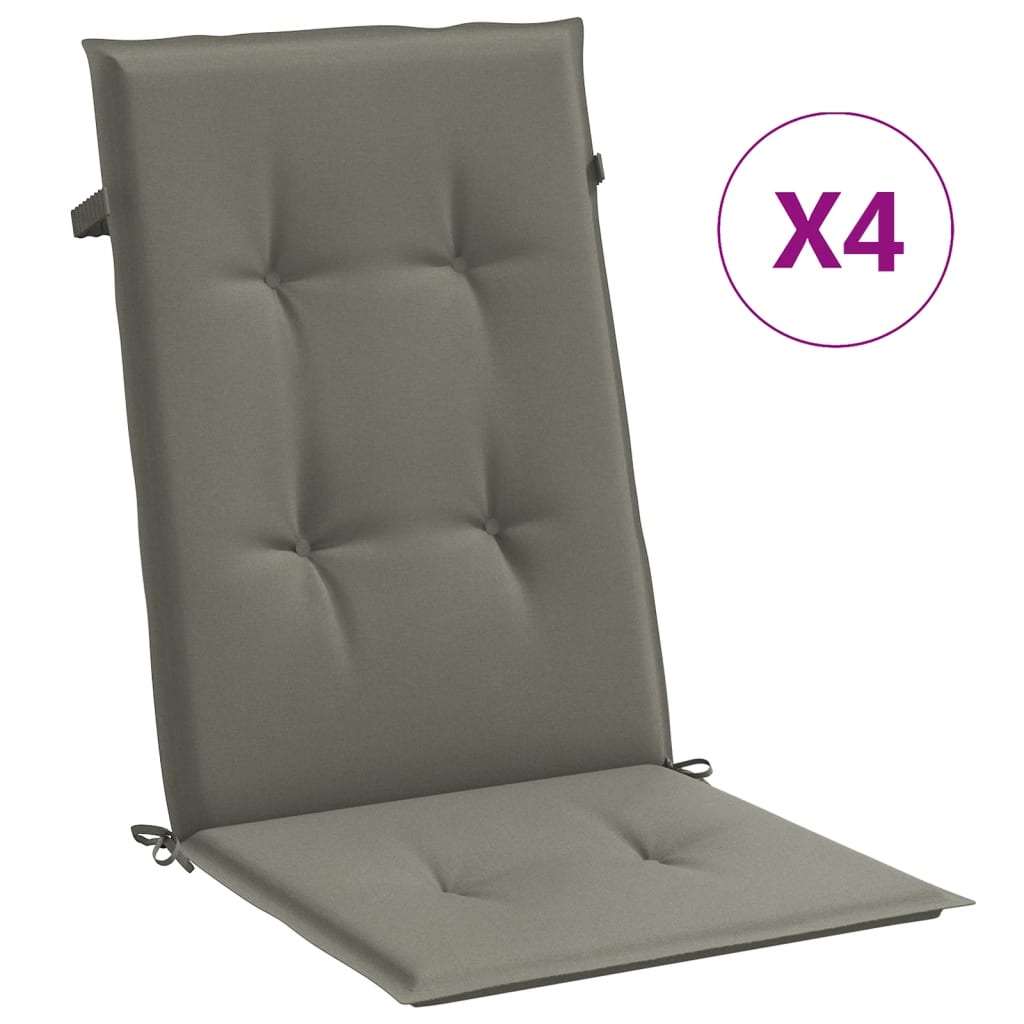 Cojines para Silla Respaldo Alto Vidaxl - Pack 4 - Color Antracita Melange
