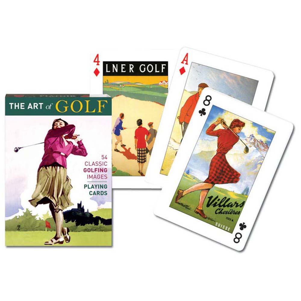 Piatnik Baraja de poker de 55 cartas El arte del Golf Carteles Fotografías Posters Deporte Juego mesa Jugar Adultos Colección Coleccionable Poquer