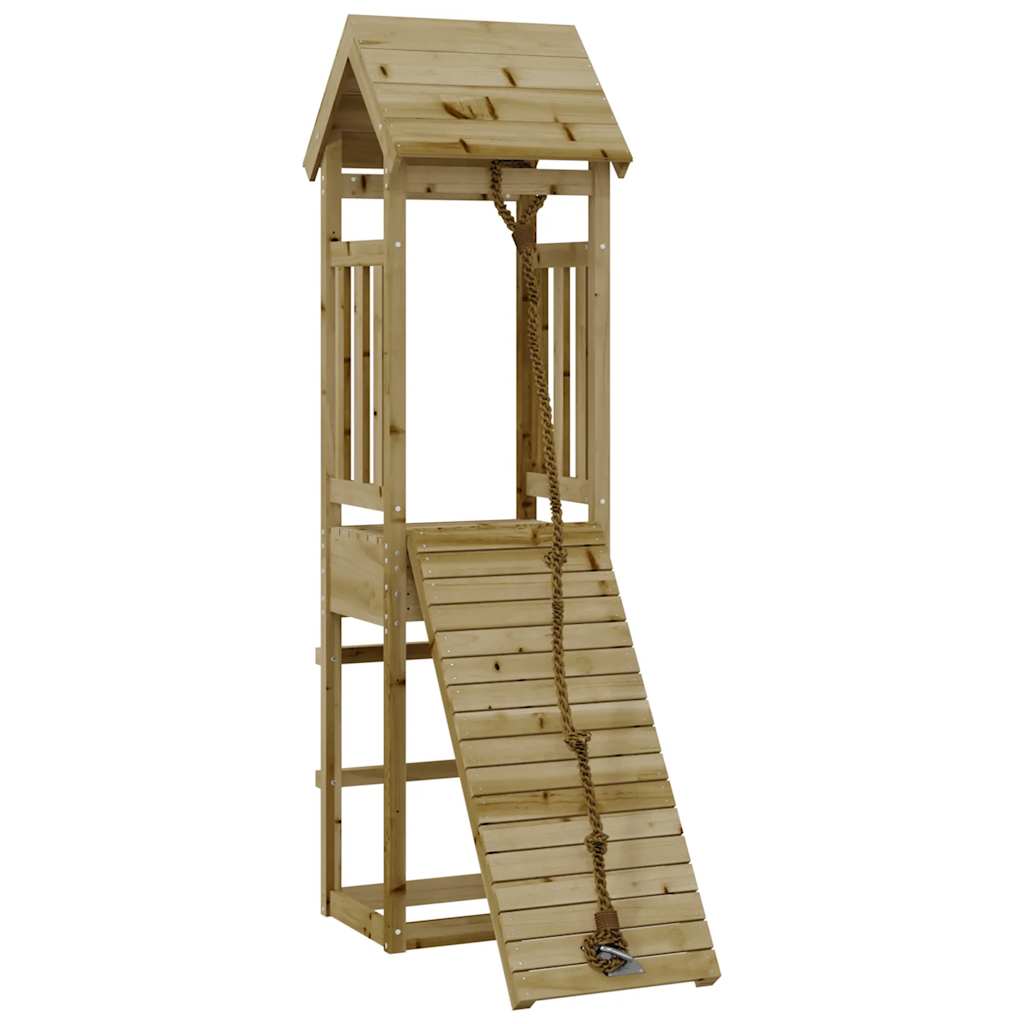 vidaXL Casa de Juegos con Pared de Escalada Casita Infantil Material Madera de pino maciza, Madera maciza de pino impregnada, Madera maciza douglas
