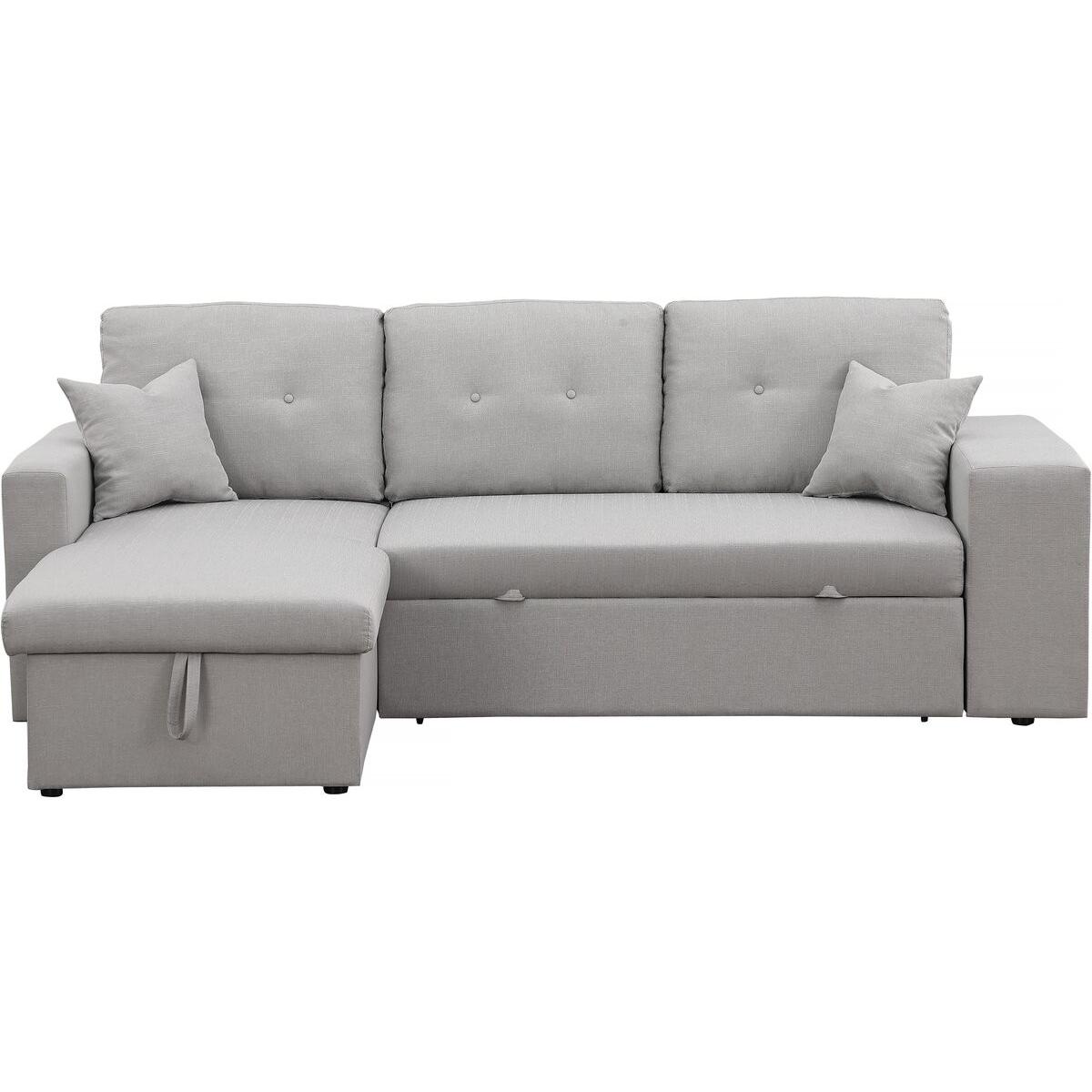 Habitat y Jardin - Sofá cama esquinero/reversible "Axel" - 3 plazas - Gris claro